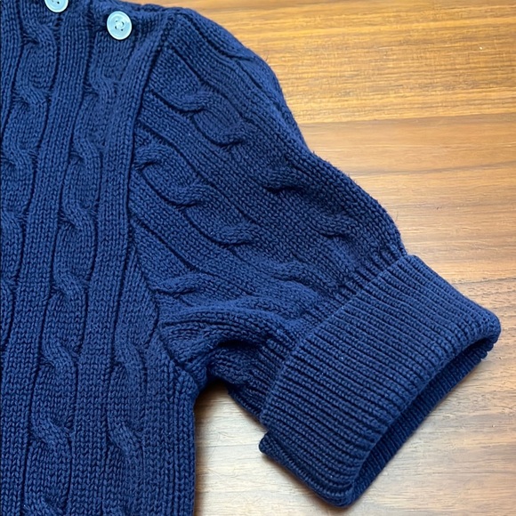 Ralph Lauren Navy Cable Knit Crewneck Sweater - Picture 4 of 12
